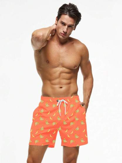 Non Stretch Fruit And Vegetable Drawstring Pocket Shorts-Waves And Trunks