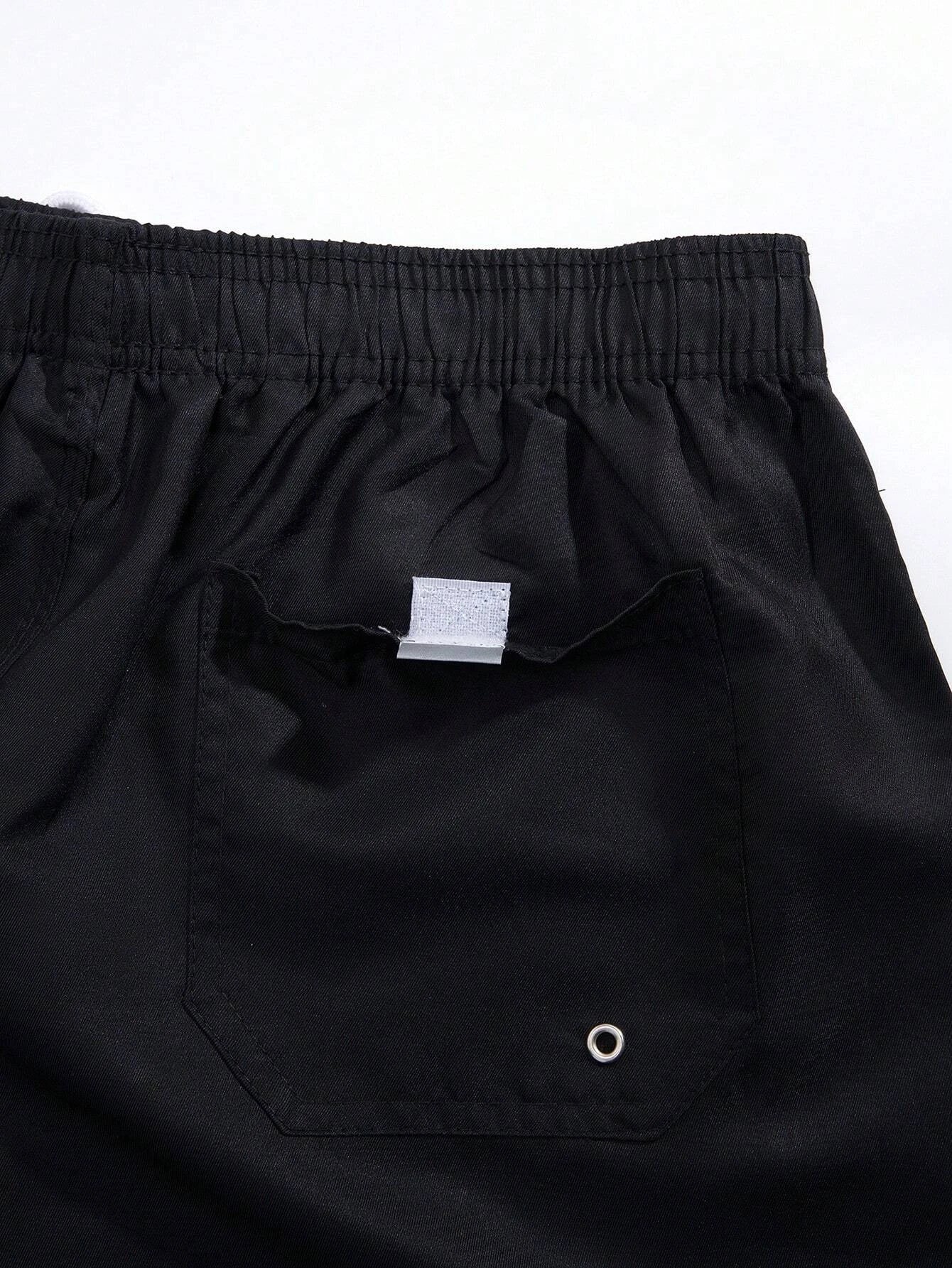 Plain Solid Drawstring Swim Trunks-Waves And Trunks