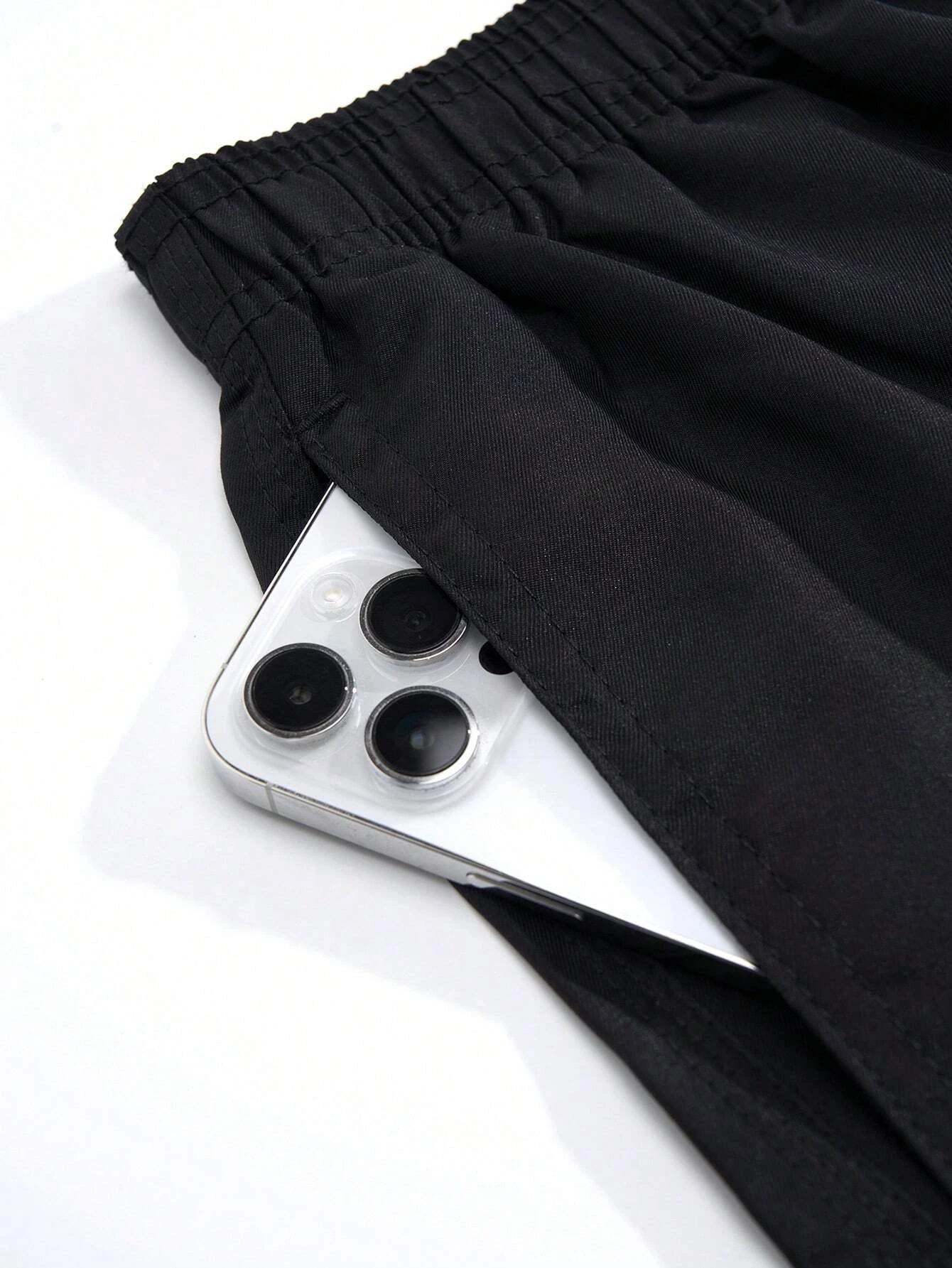 Plain Solid Drawstring Swim Trunks-Waves And Trunks