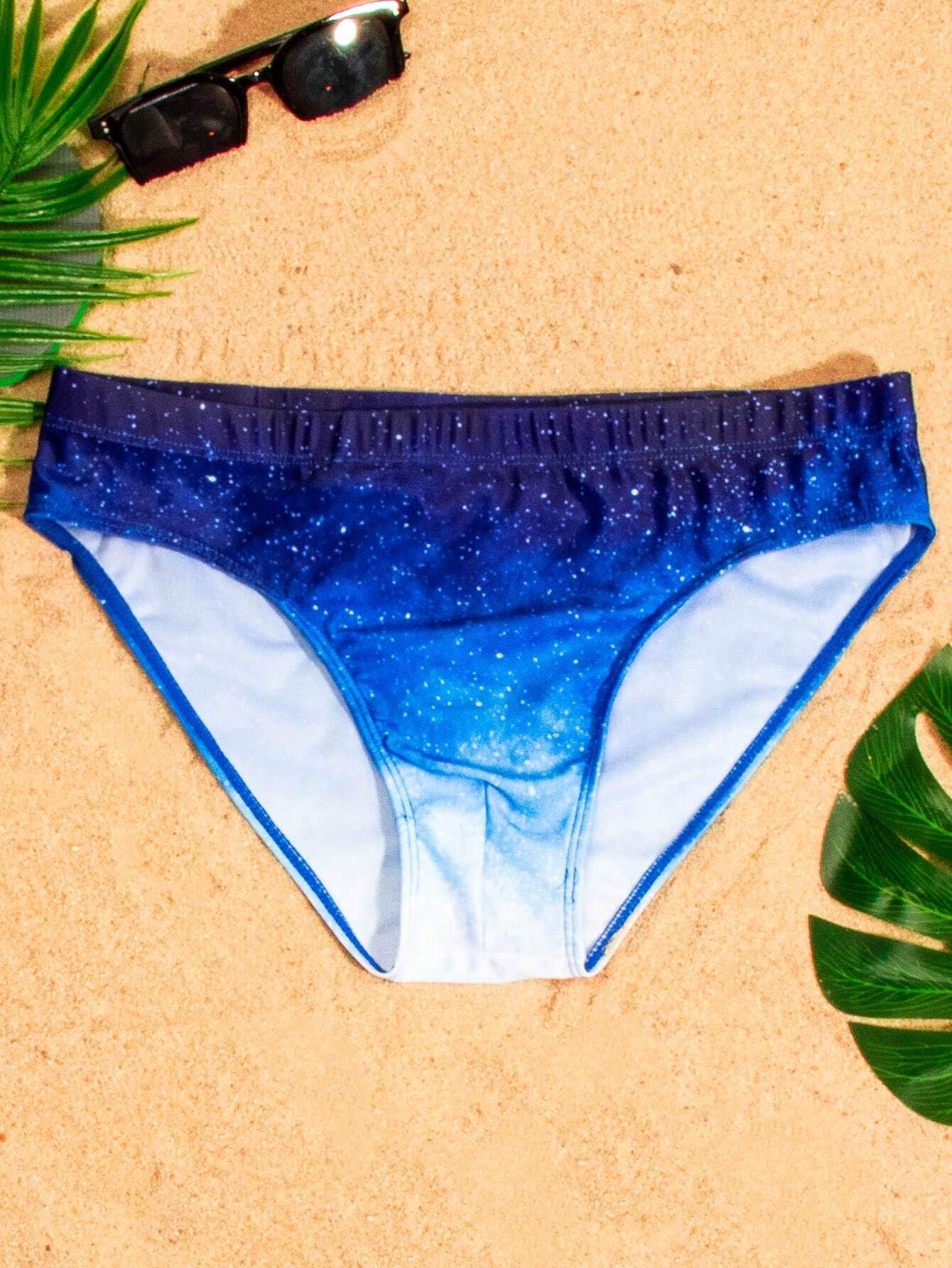 Galaxy Print Swim Brief-Waves And Trunks