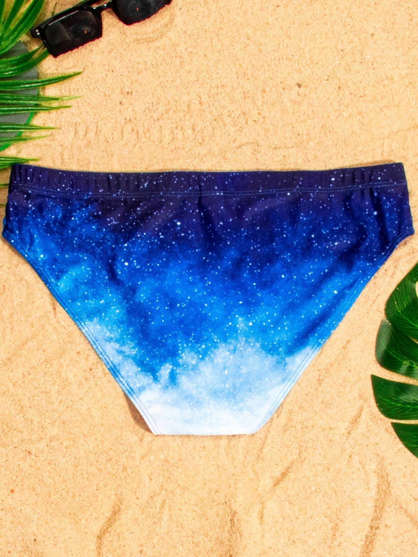 Galaxy Print Swim Brief-Waves And Trunks