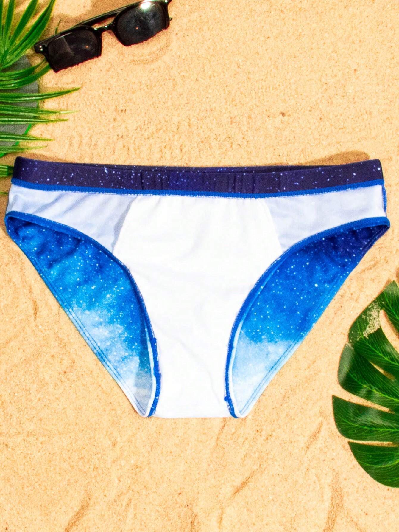 Galaxy Print Swim Brief-Waves And Trunks