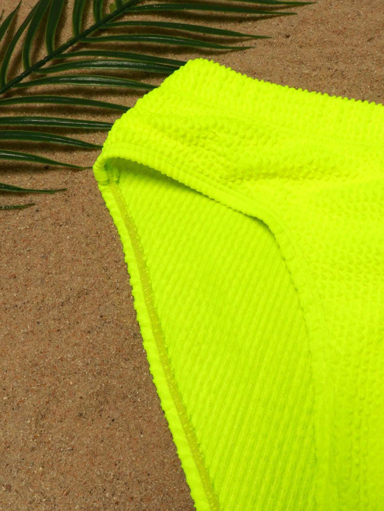 Neon Lime Solid Color Swim Brief-Waves And Trunks