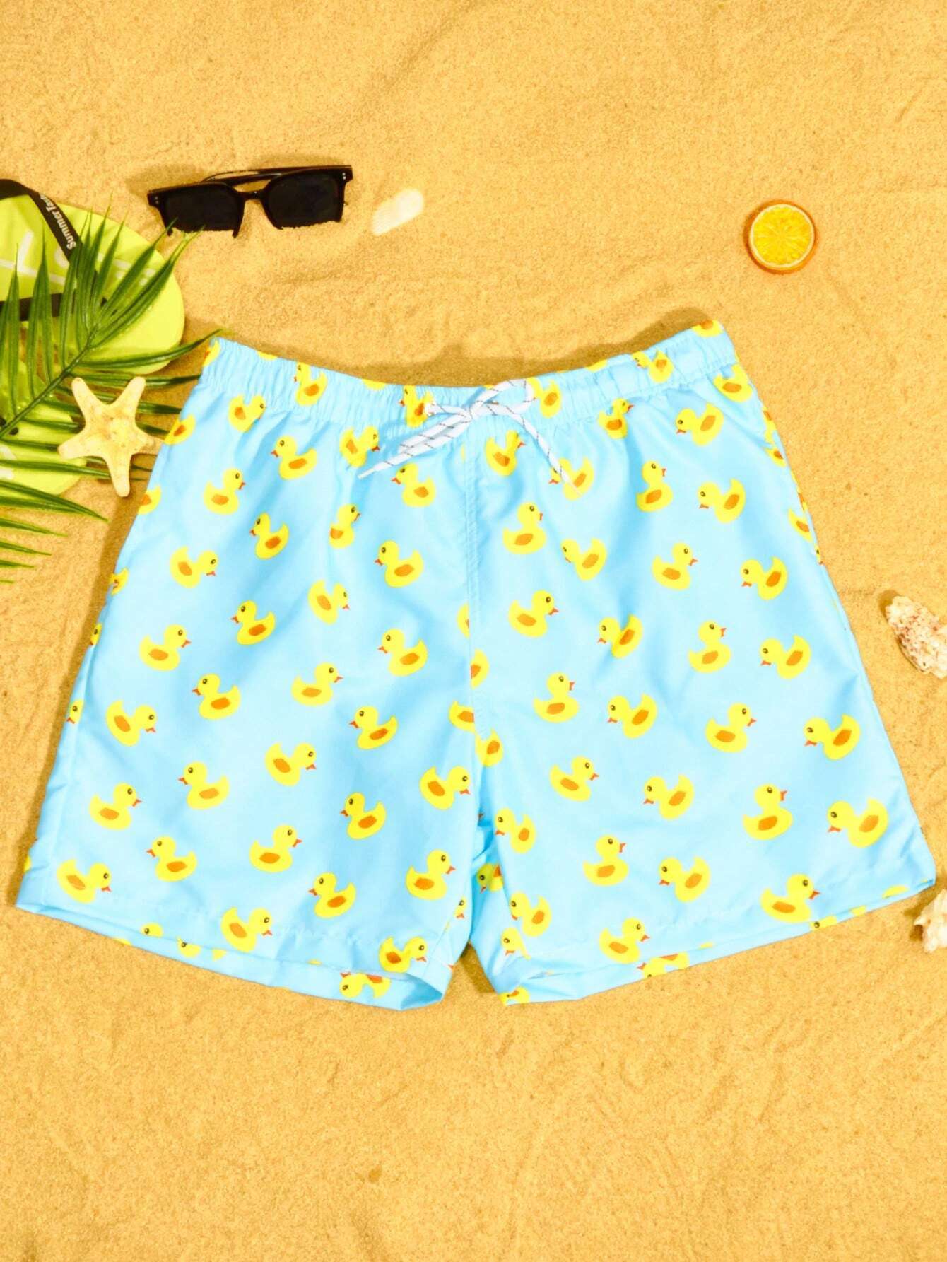 Duck Printed Swim Trunks-Waves And Trunks