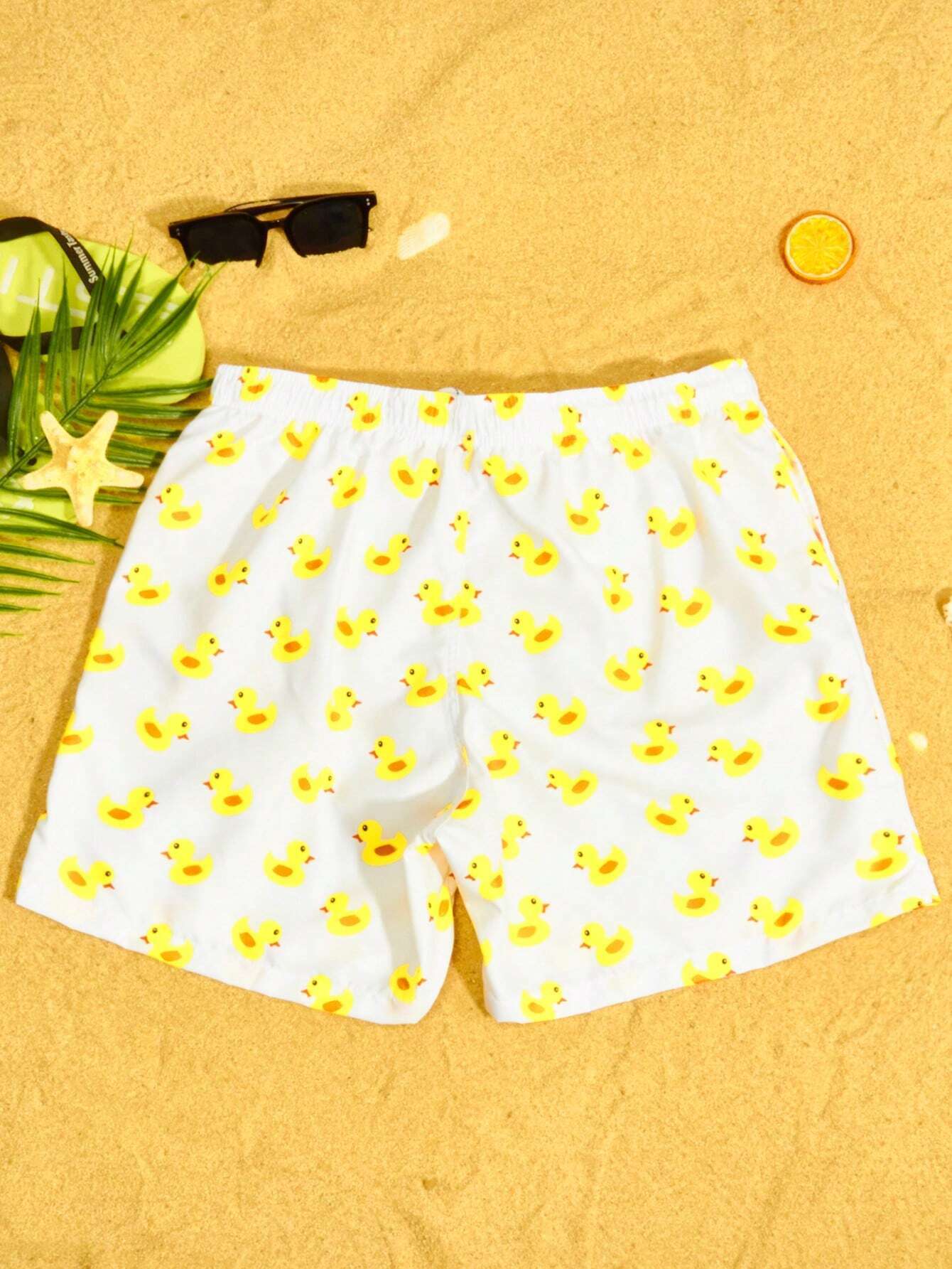 Duck Printed Swim Trunks-Waves And Trunks