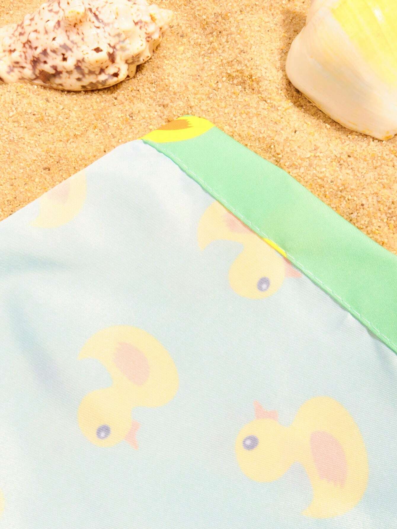Duck Print Drawstring Waist Swim Shorts-Waves And Trunks