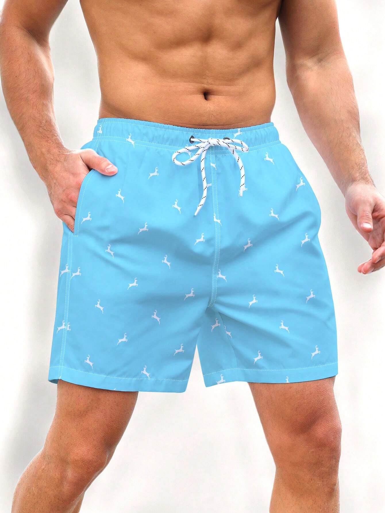 Animal All Over Print Drawstring Shorts-Waves And Trunks