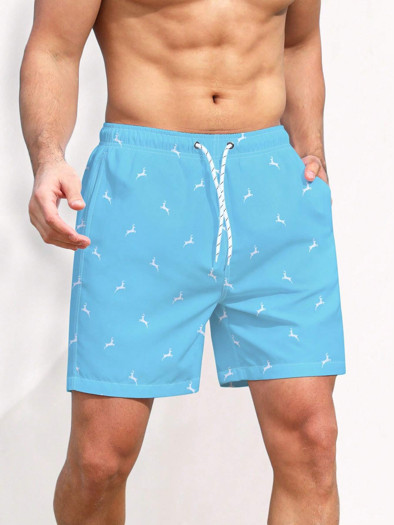 Animal All Over Print Drawstring Shorts-Waves And Trunks