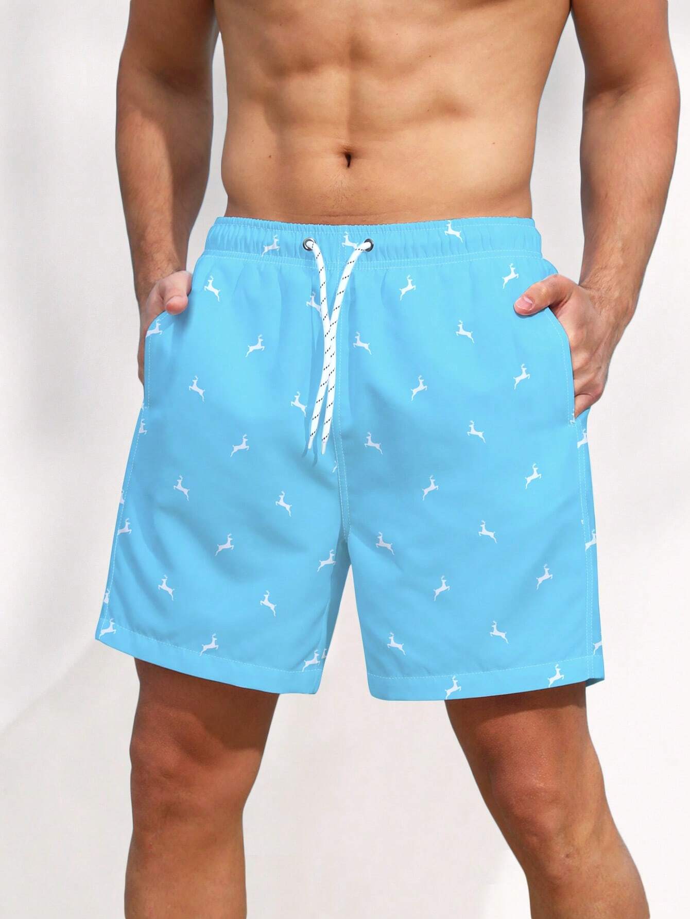 Animal All Over Print Drawstring Shorts-Waves And Trunks