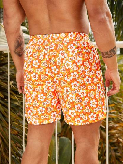 Vibrant Floral Swim Trunks-Waves And Trunks