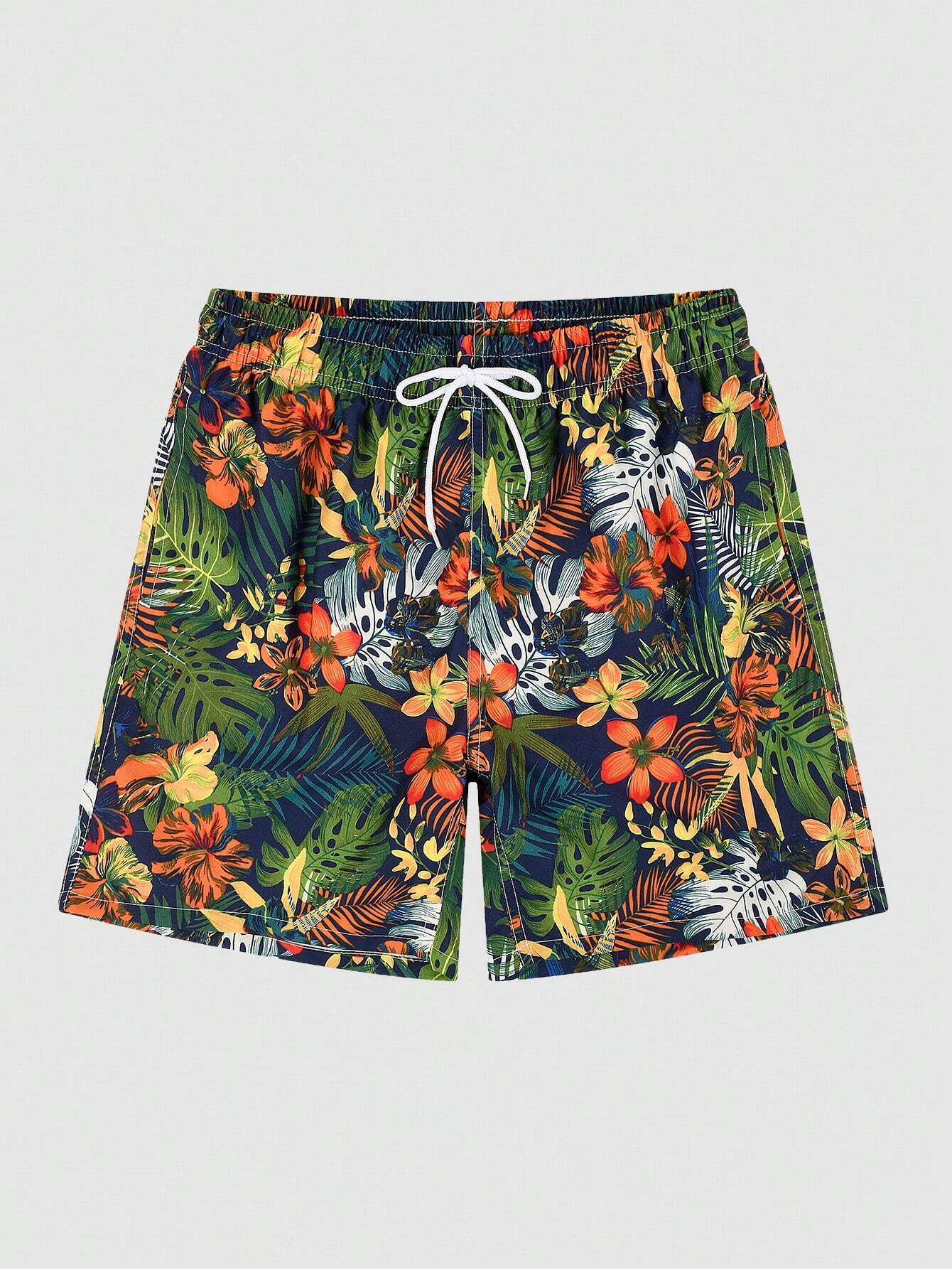 Tropical Print Shorts-Waves And Trunks