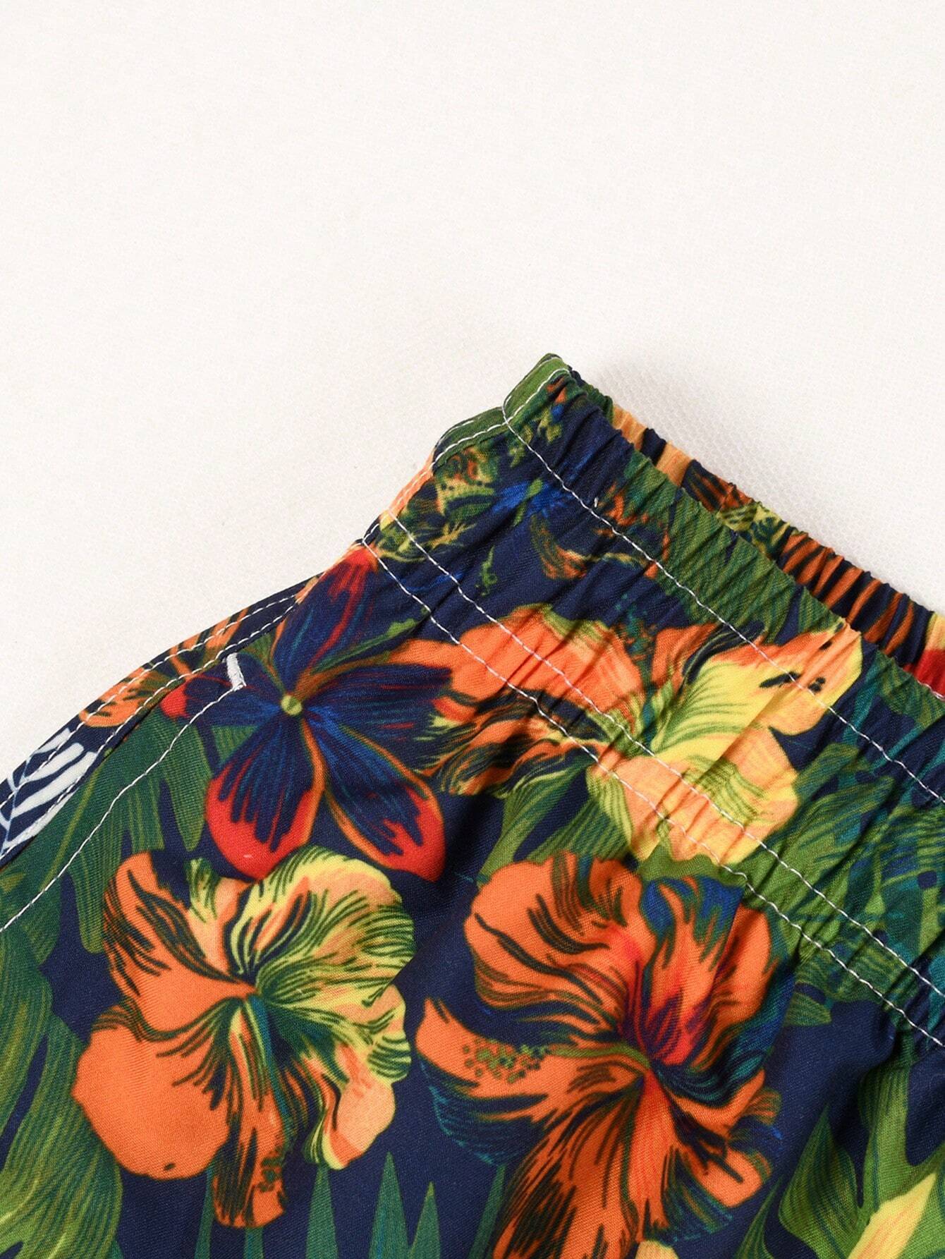 Tropical Print Shorts-Waves And Trunks