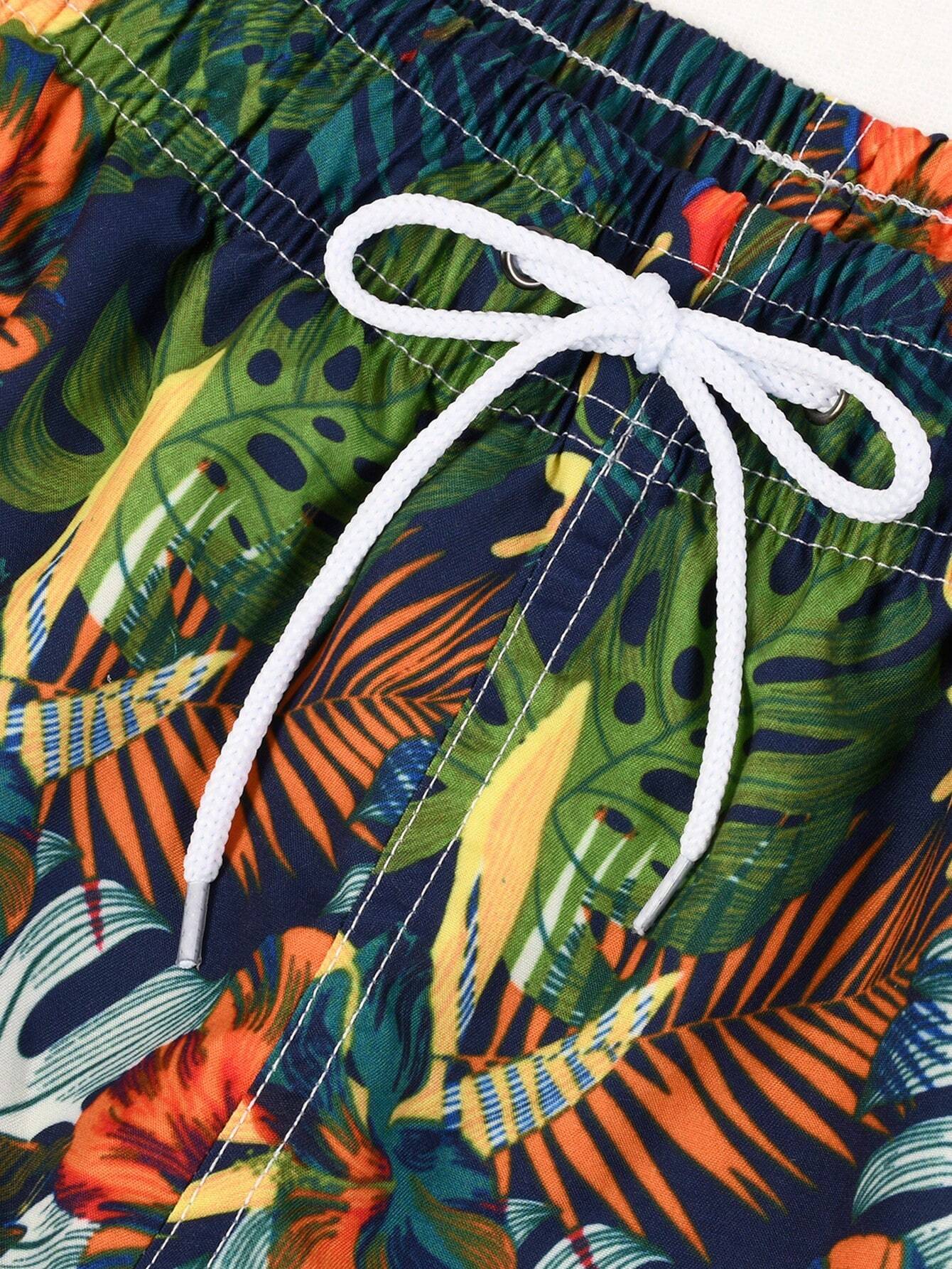 Tropical Print Shorts-Waves And Trunks