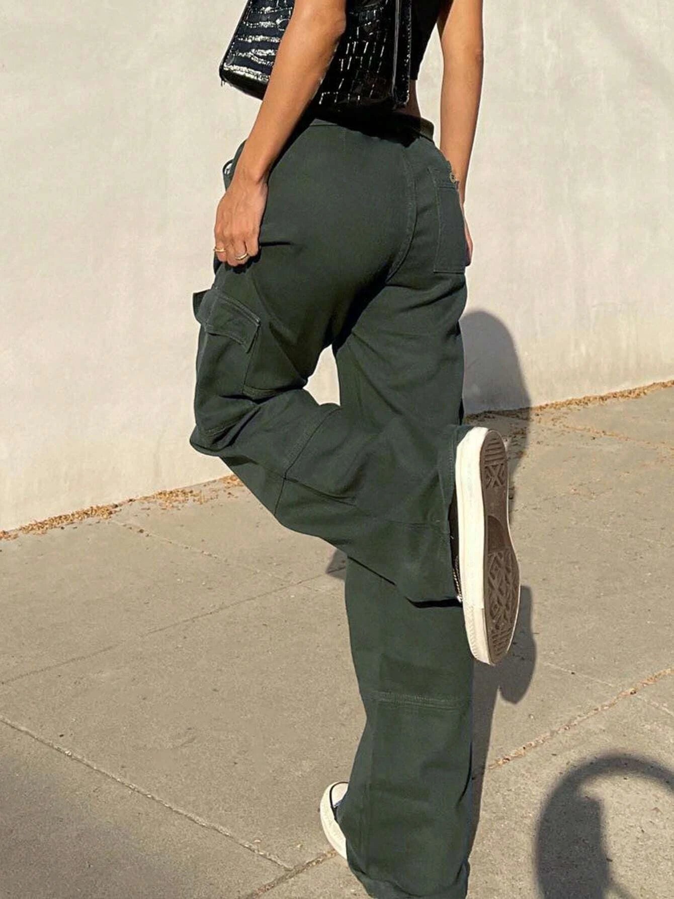 Plain Pocket Cargo Jeans-Waves And Trunks