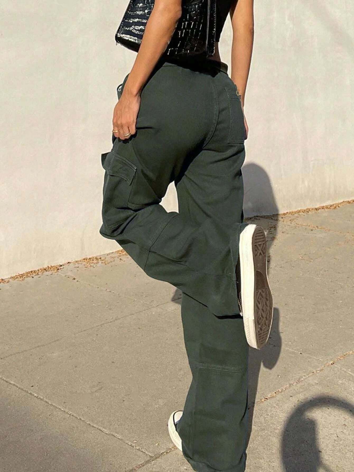 Plain Pocket Cargo Jeans-Waves And Trunks