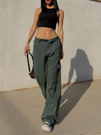 Plain Pocket Cargo Jeans-Waves And Trunks