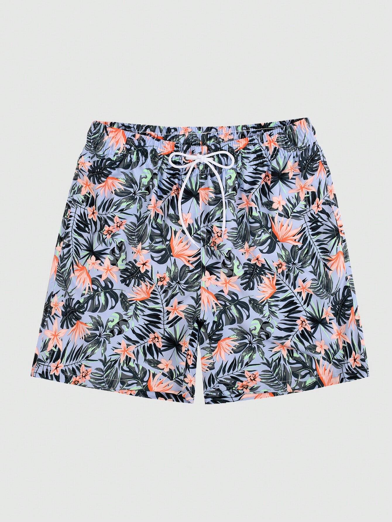Tropical All Over Print Non Stretch Shorts-Waves And Trunks