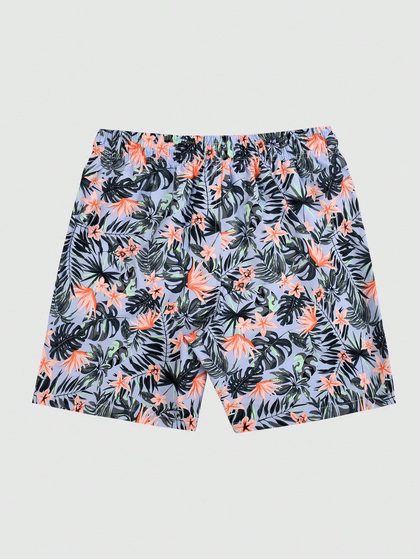 Tropical All Over Print Non Stretch Shorts-Waves And Trunks