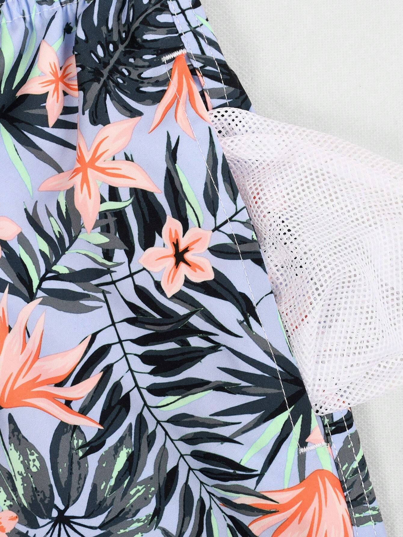 Tropical All Over Print Non Stretch Shorts-Waves And Trunks