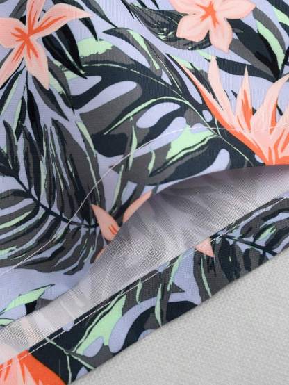 Tropical All Over Print Non Stretch Shorts-Waves And Trunks