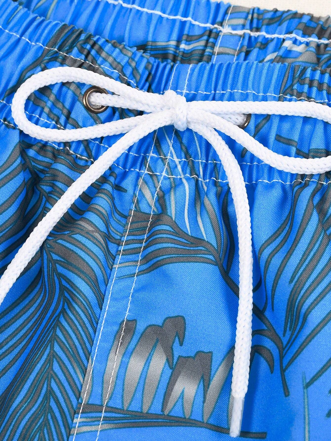 Exotic Tropical Print Board Shorts-Waves And Trunks