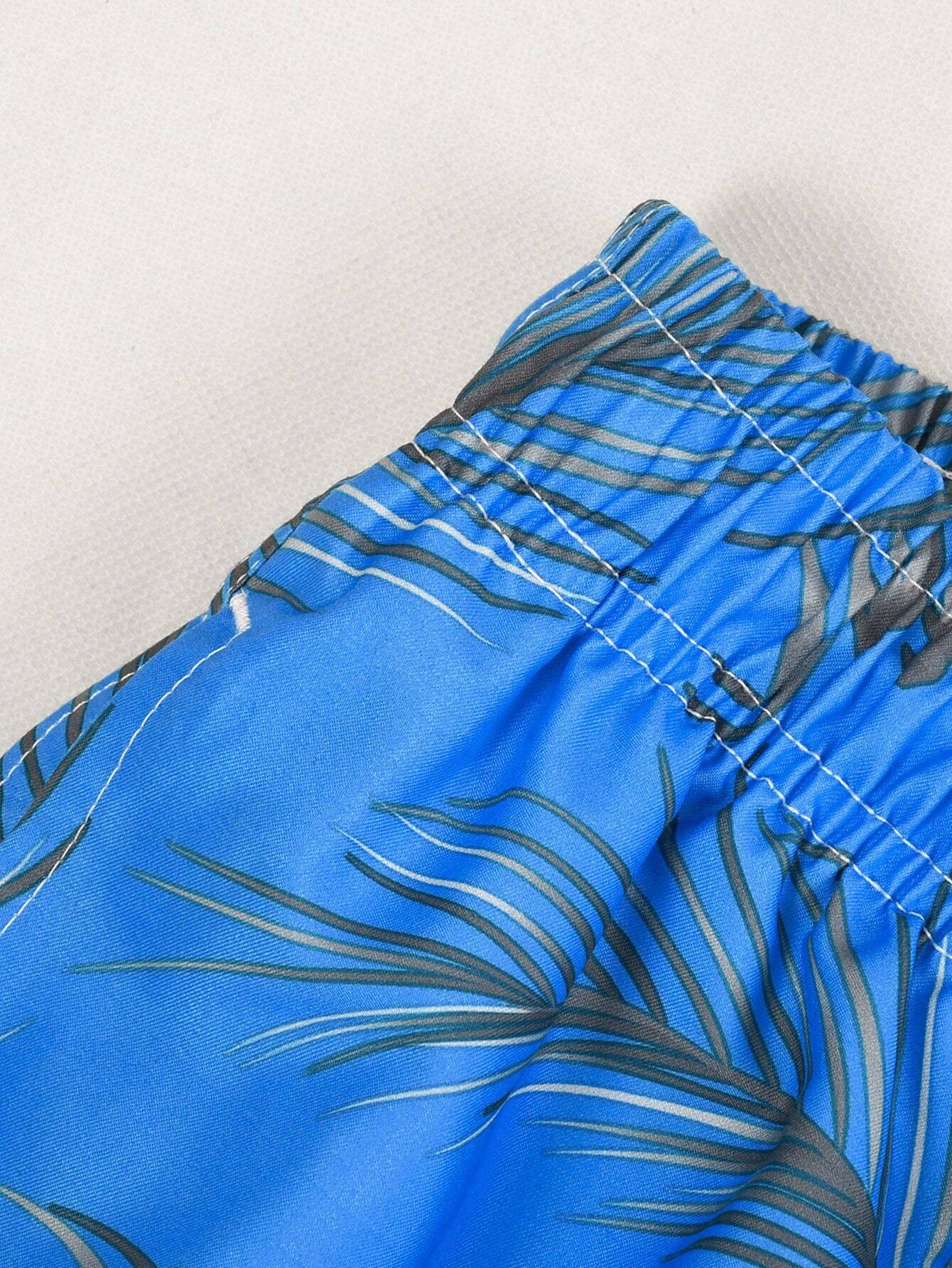 Exotic Tropical Print Board Shorts-Waves And Trunks