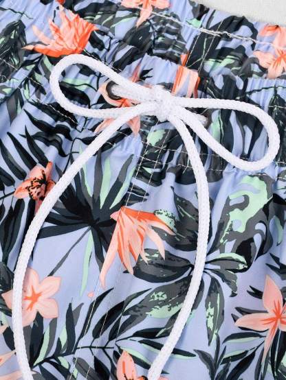 Tropical All Over Print Non Stretch Shorts-Waves And Trunks