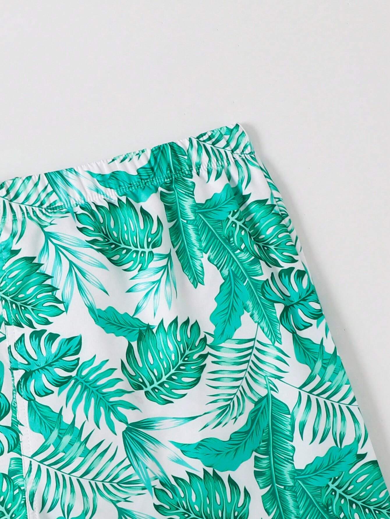 Leaves All Over Print Swim Trunks-Waves And Trunks