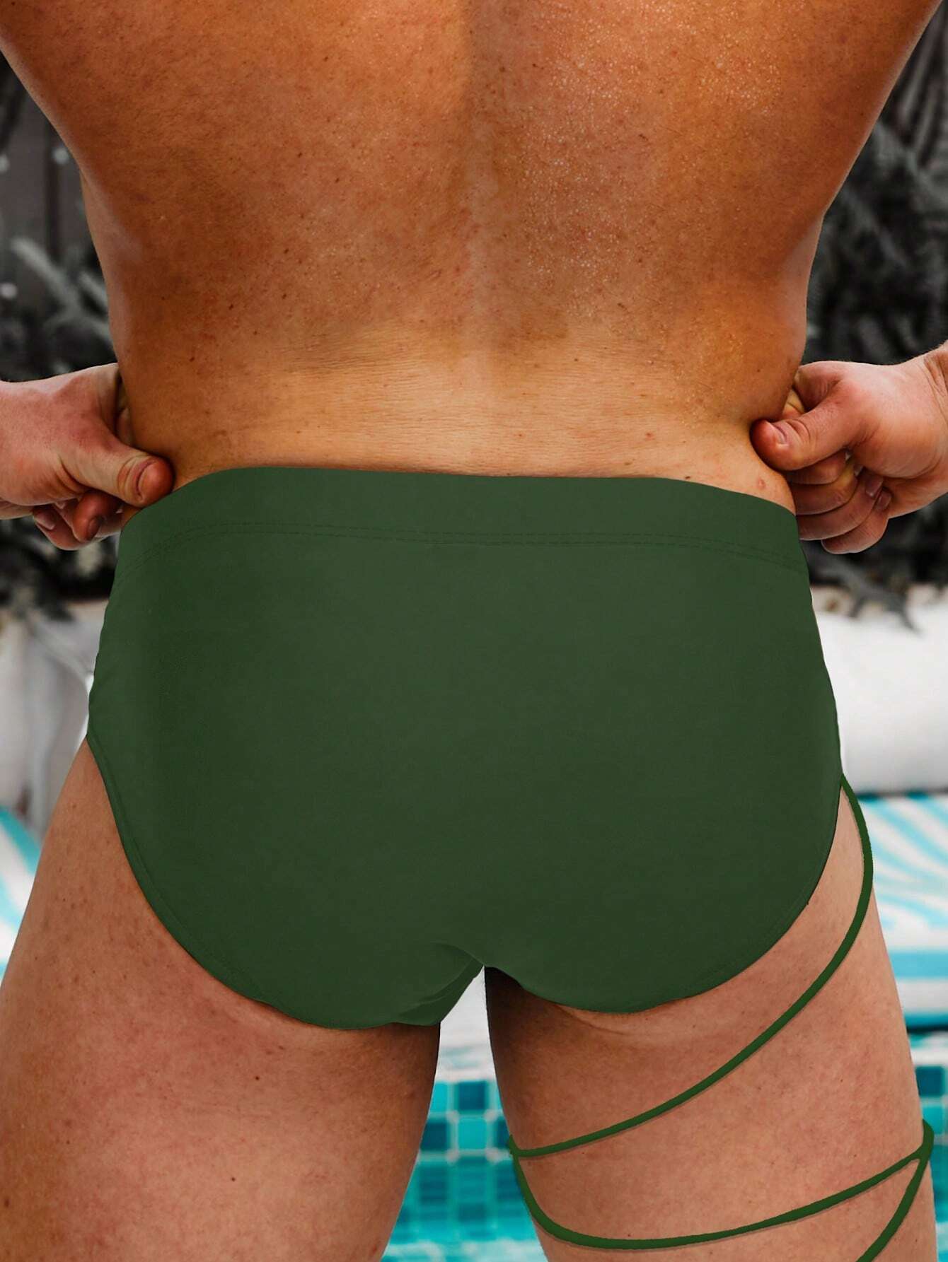 Lace Up Side Swim Brief-Waves And Trunks