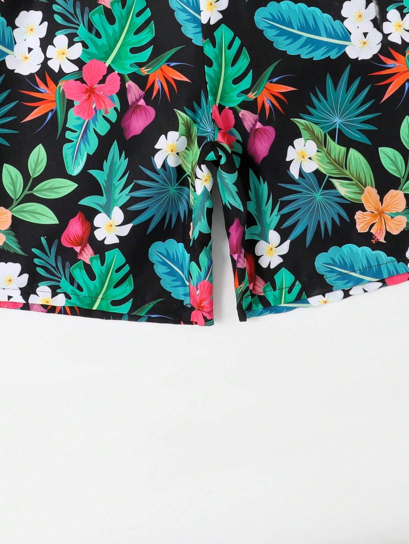 Tropical Print Swim Trunk-Waves And Trunks
