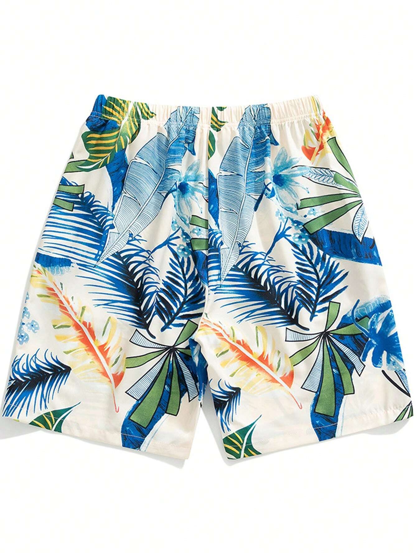 Woven Fabric Drawstring Swim Trunks-Waves And Trunks