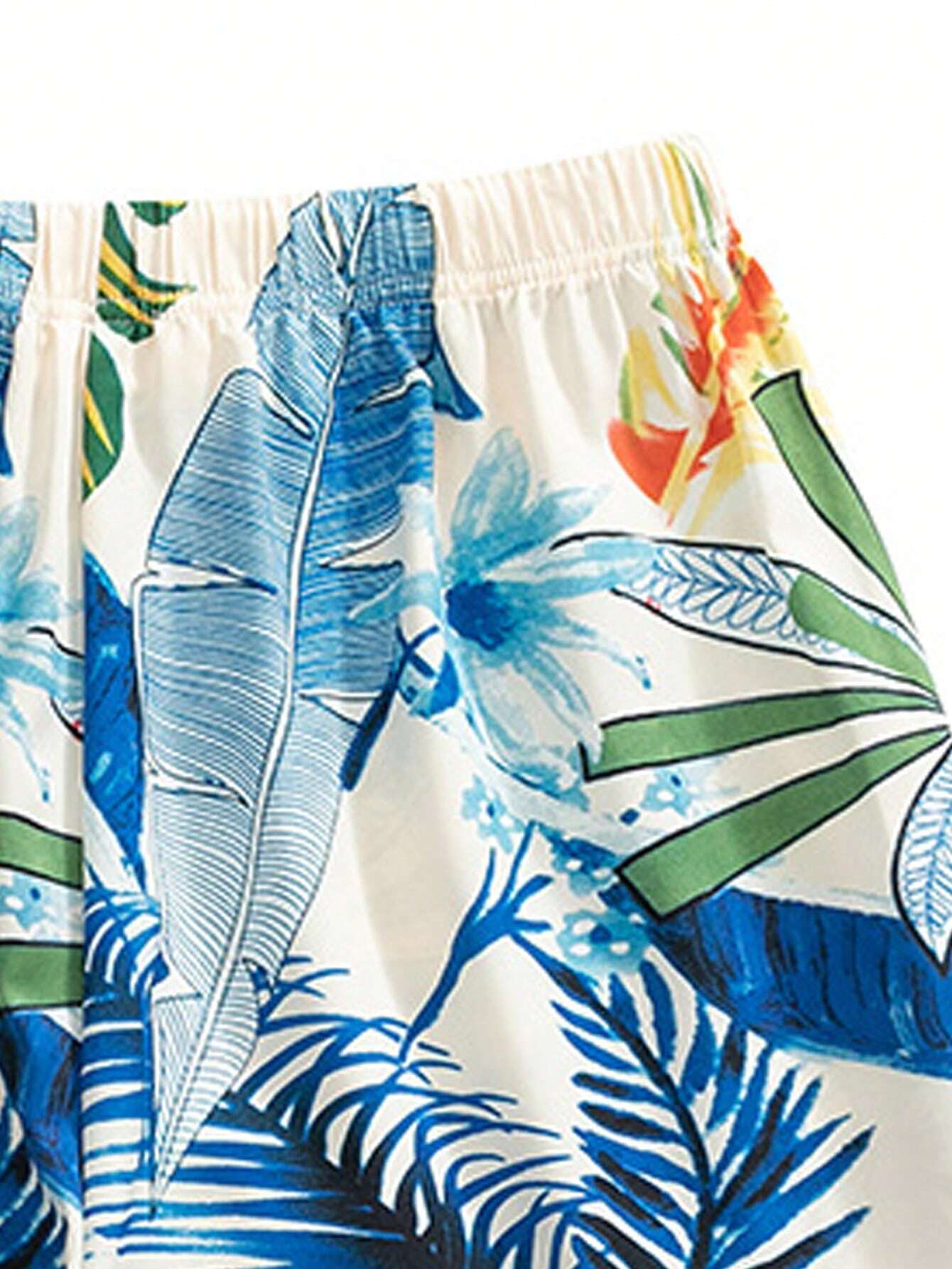 Woven Fabric Drawstring Swim Trunks-Waves And Trunks