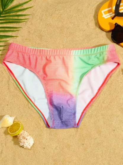 High Stretch Ombre Print Swim Brief-Waves And Trunks