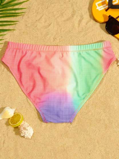 High Stretch Ombre Print Swim Brief-Waves And Trunks