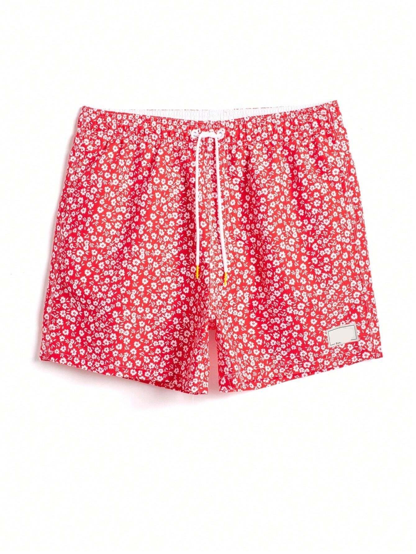 Letter Patched Detail Swim Trunks-Waves And Trunks