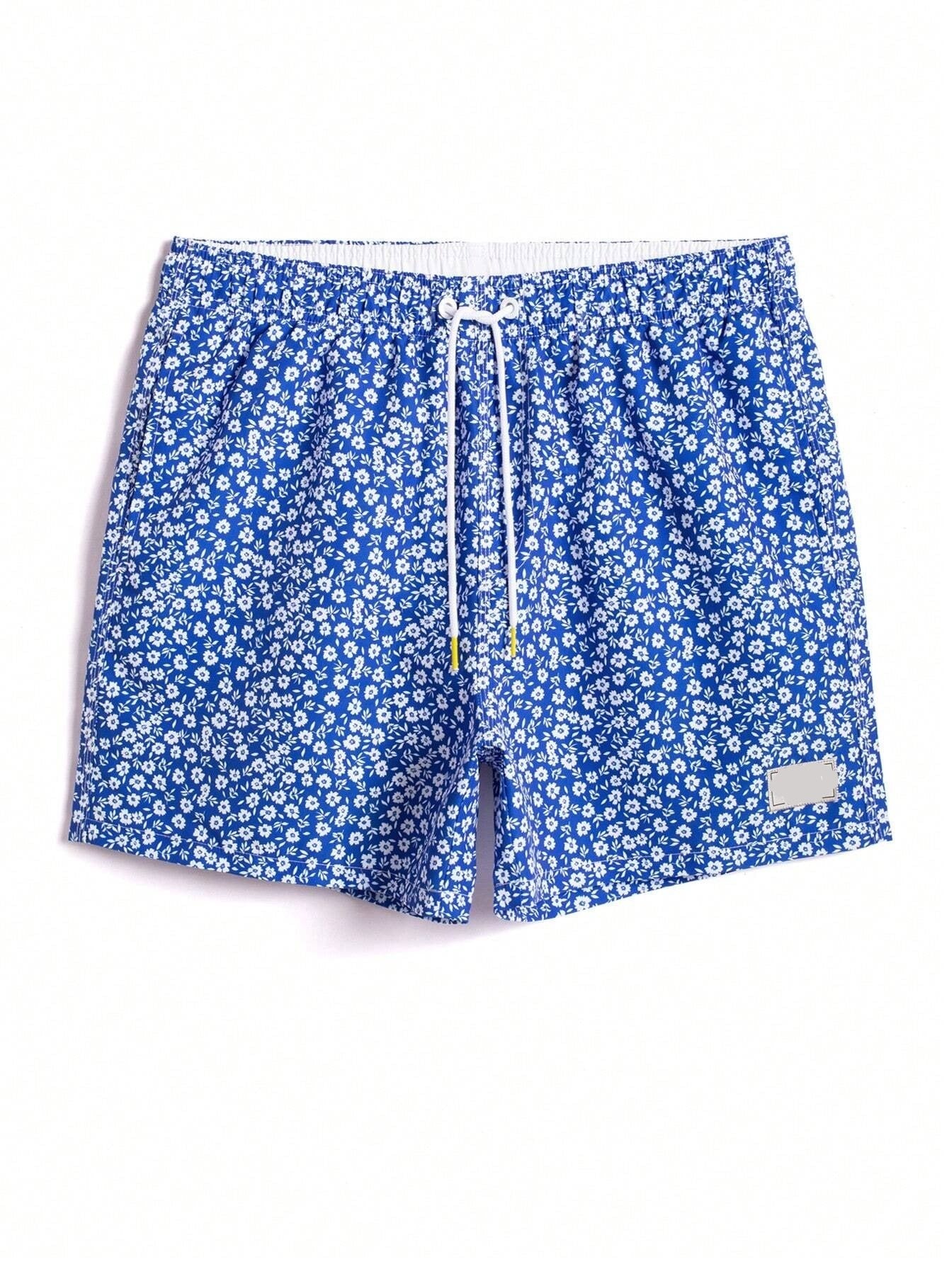 Letter Patched Detail Swim Trunks-Waves And Trunks