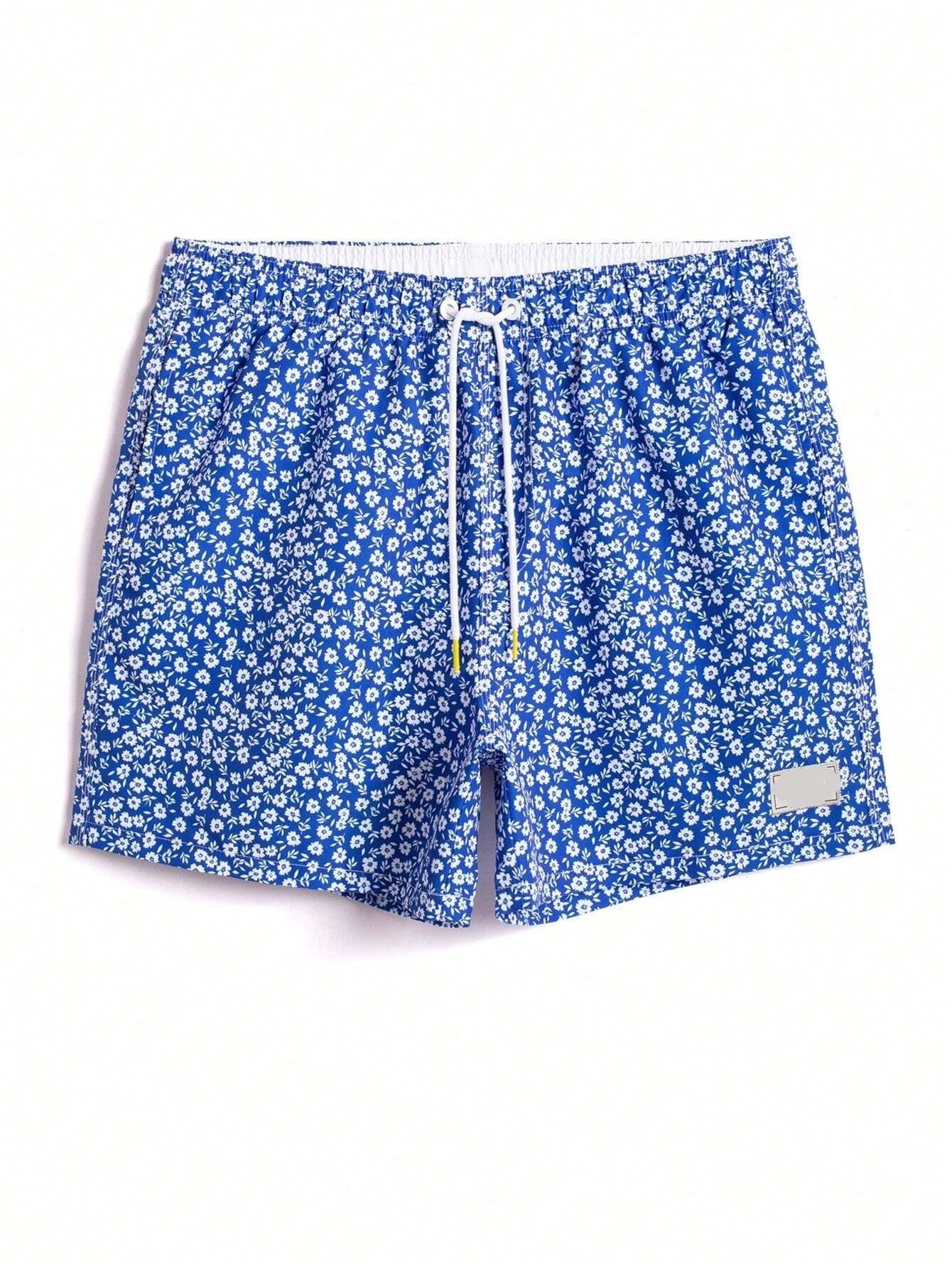 Letter Patched Detail Swim Trunks-Waves And Trunks