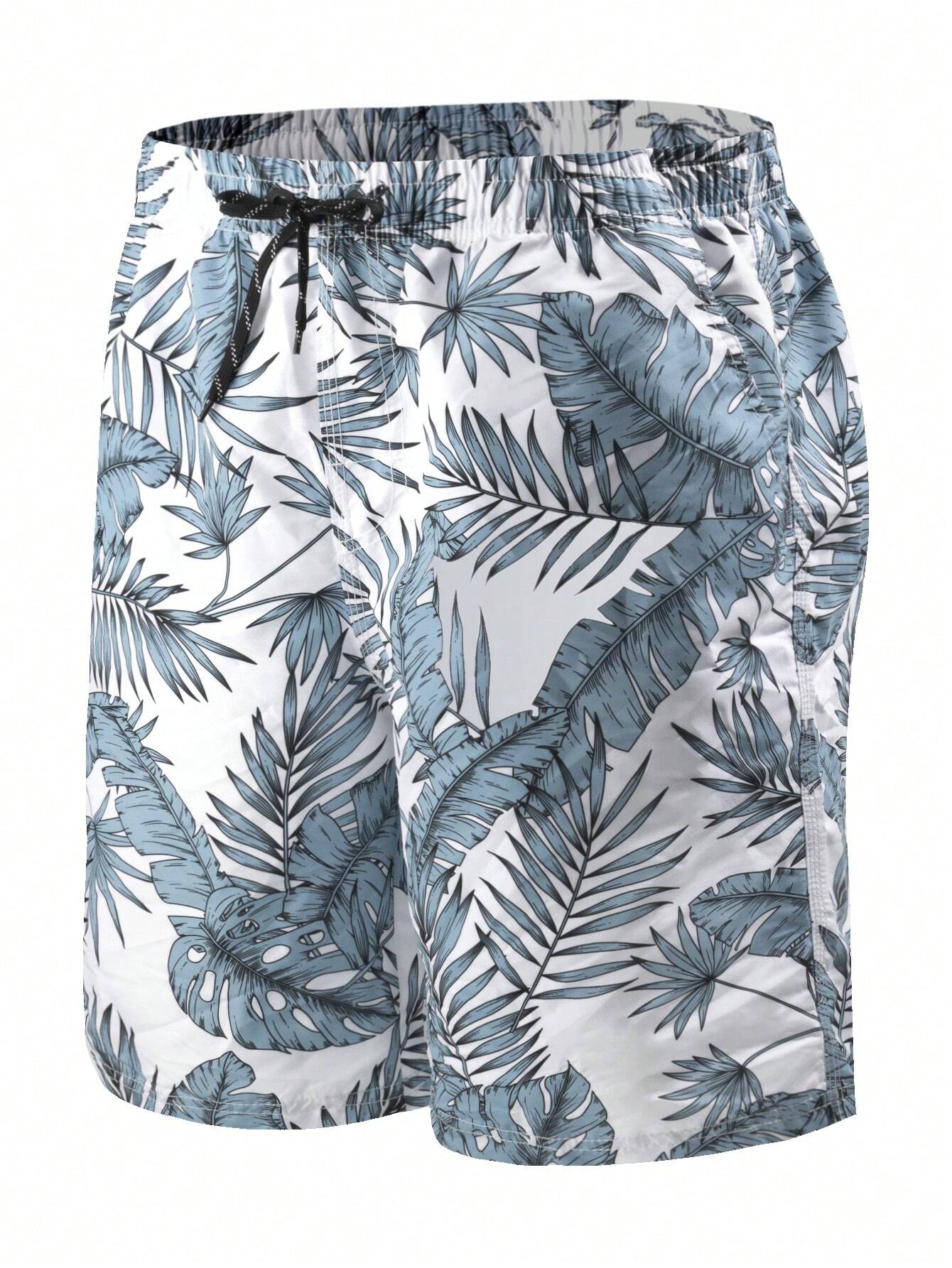 Tropical All Over Print Drawstring Shorts-Waves And Trunks
