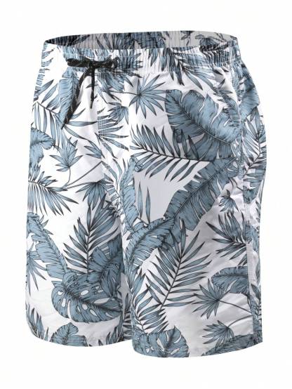 Tropical All Over Print Drawstring Shorts-Waves And Trunks