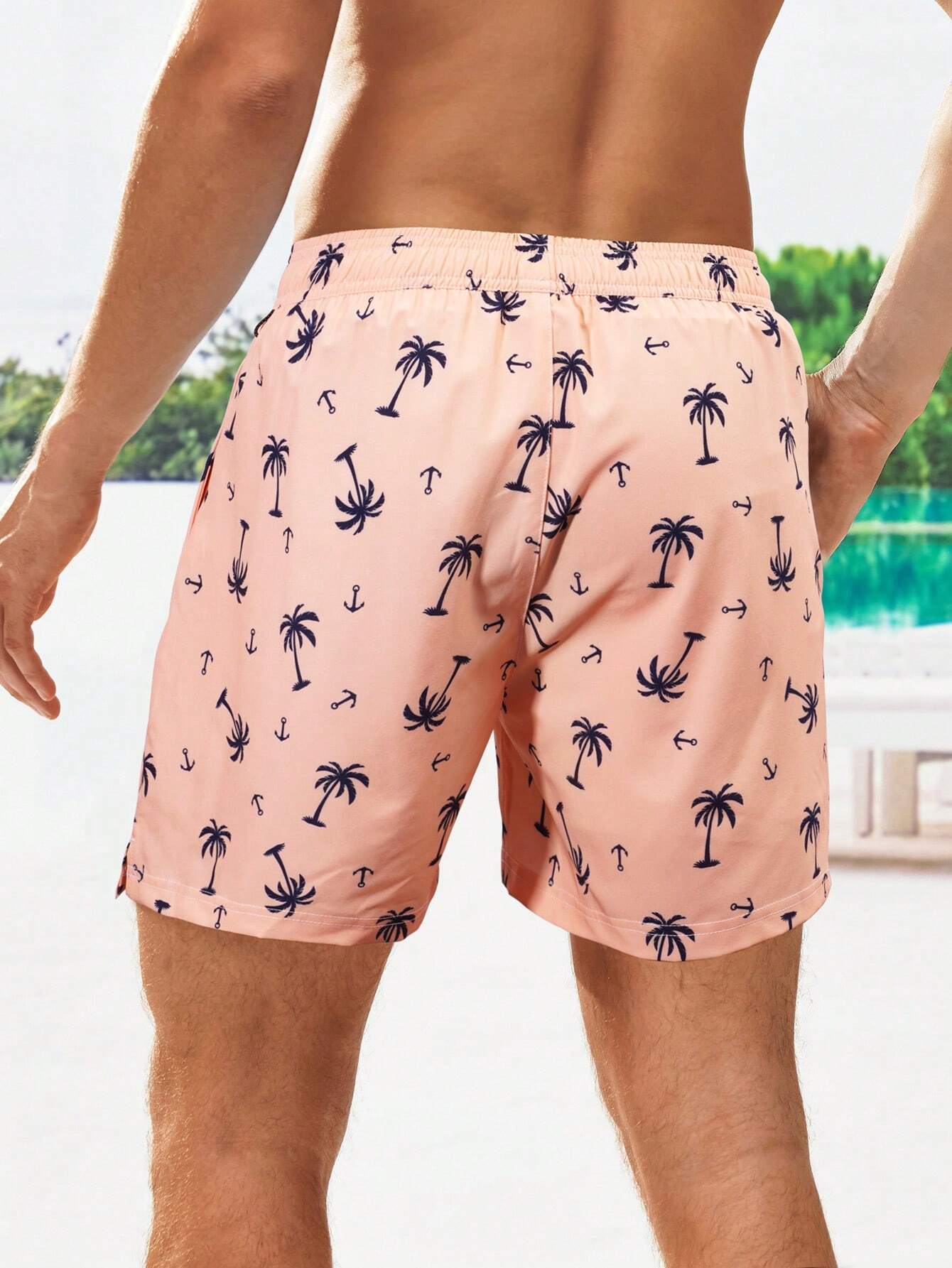 Coconut Tree Print 2 In 1 Shorts-Waves And Trunks