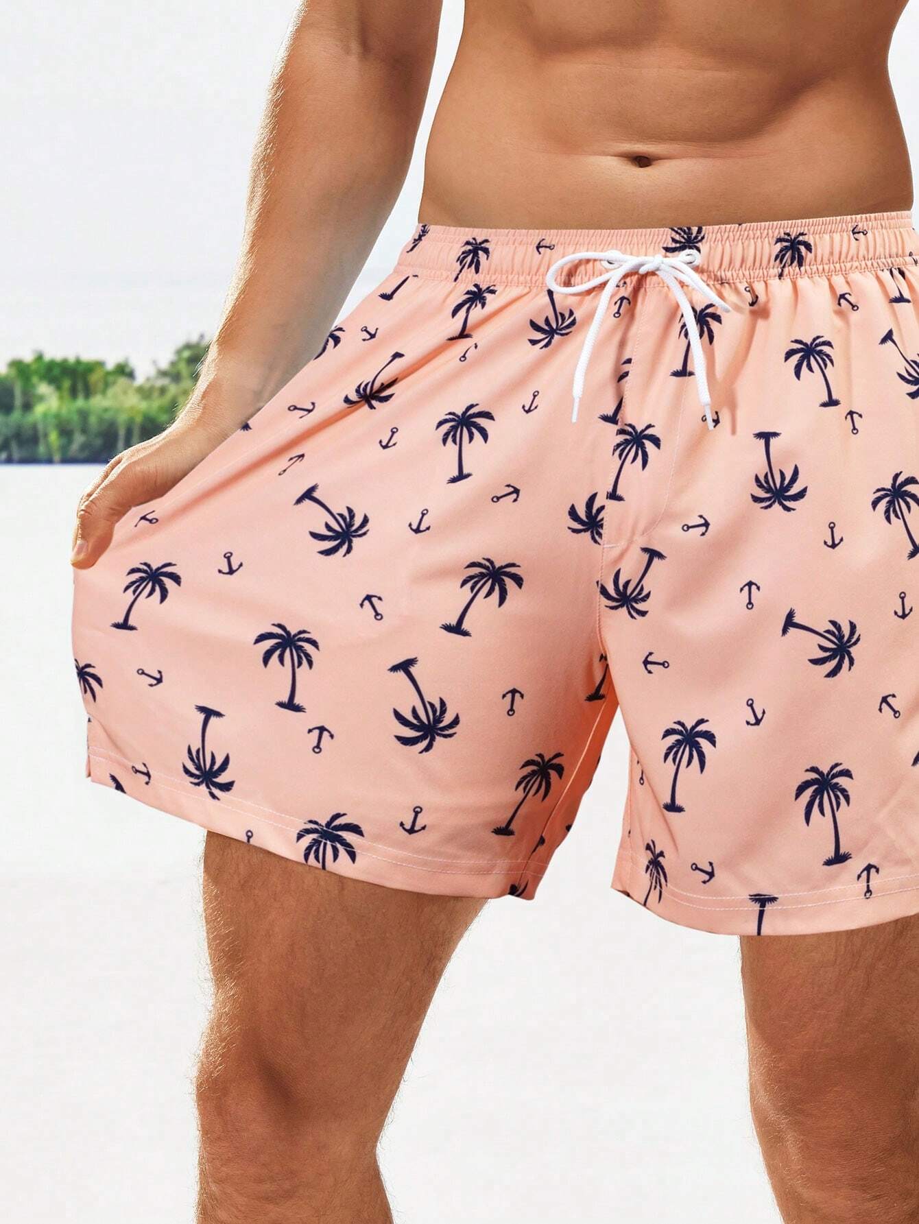 Coconut Tree Print 2 In 1 Shorts-Waves And Trunks