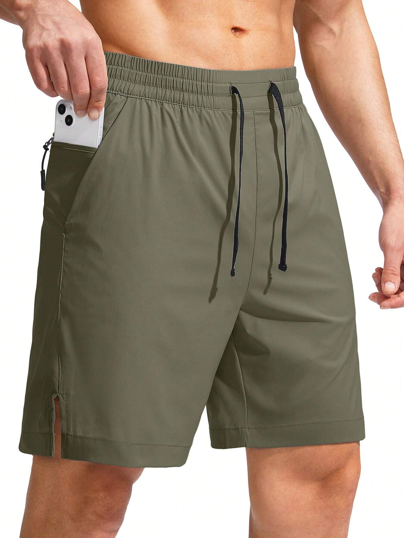 Drawstring Waist Split With Pocket-Waves And Trunks