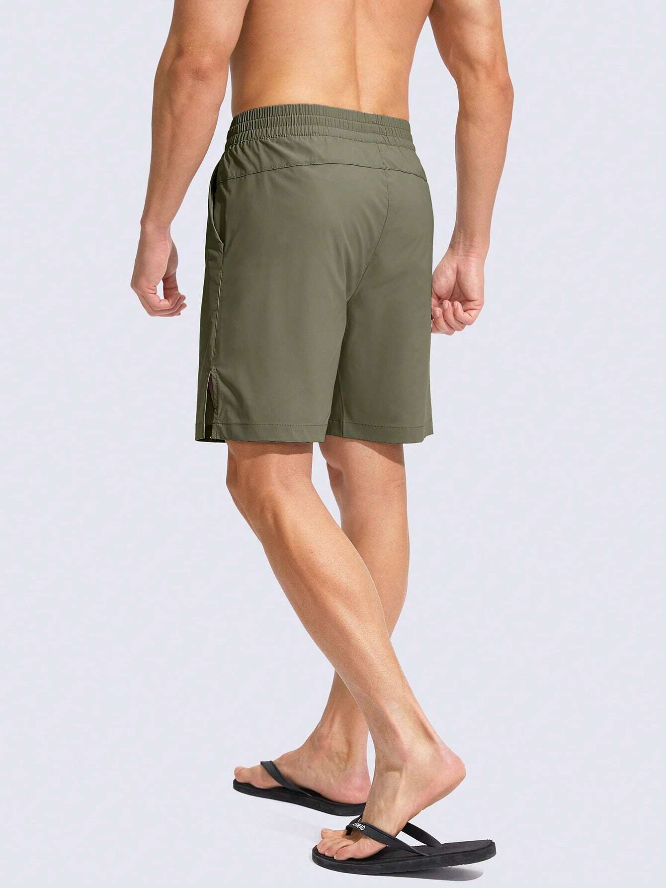 Drawstring Waist Split With Pocket-Waves And Trunks