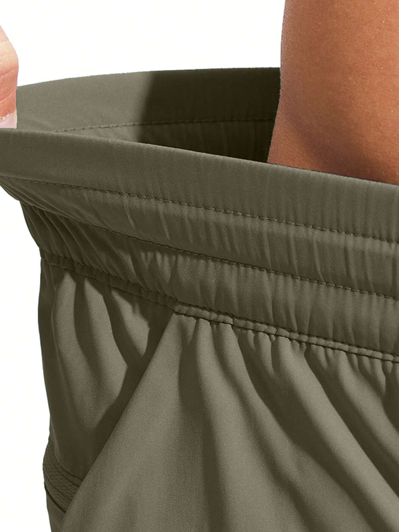 Drawstring Waist Split With Pocket-Waves And Trunks