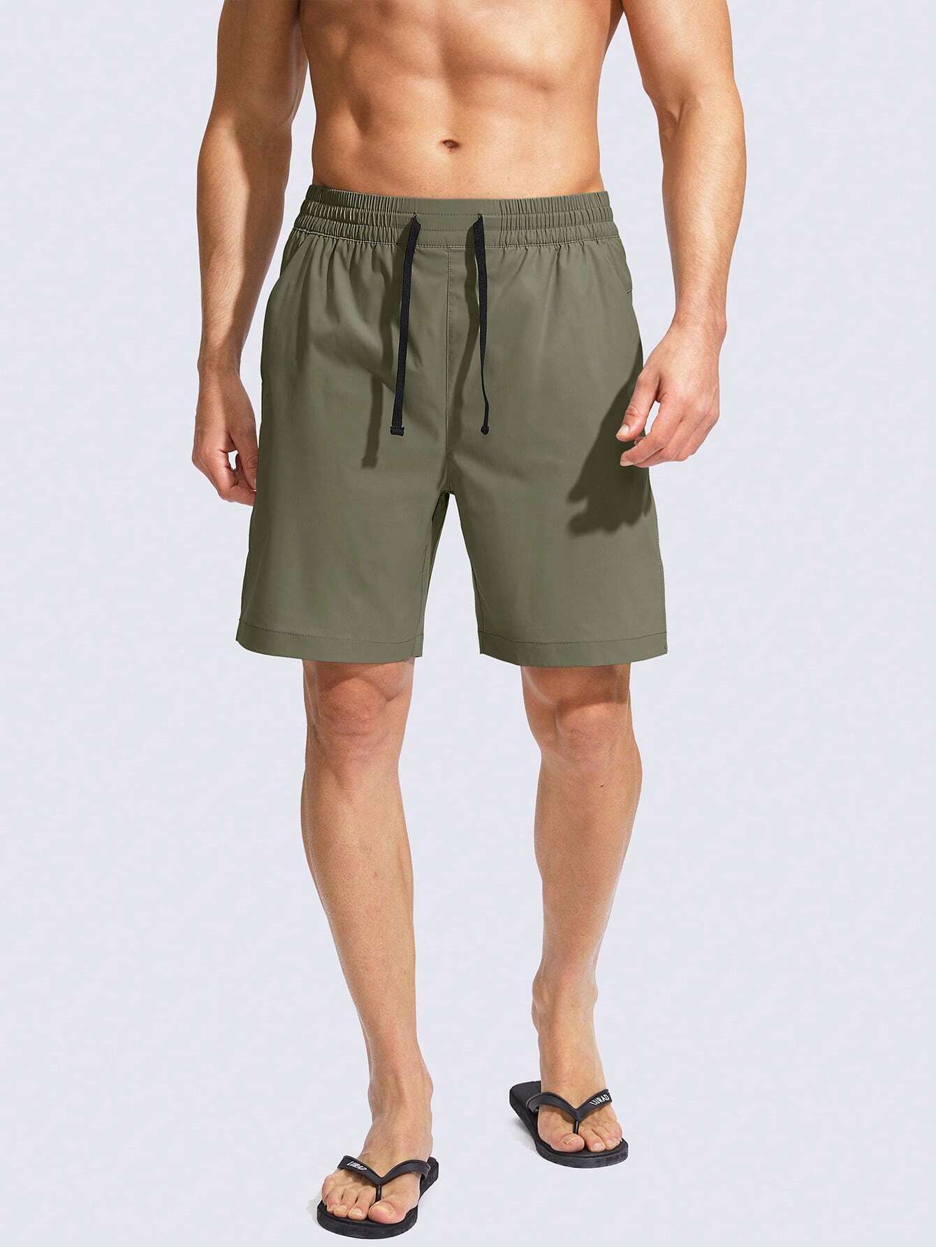 Drawstring Waist Split With Pocket-Waves And Trunks