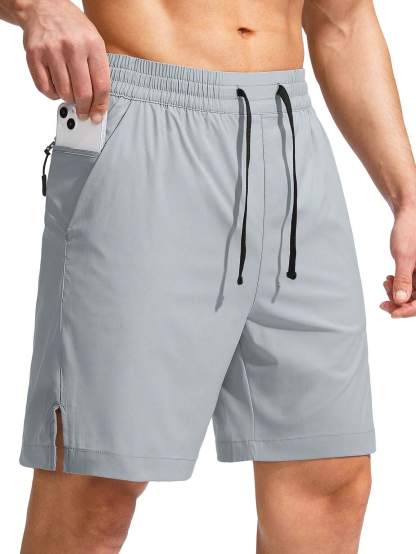 Drawstring Waist Split Swim Trunks-Waves And Trunks