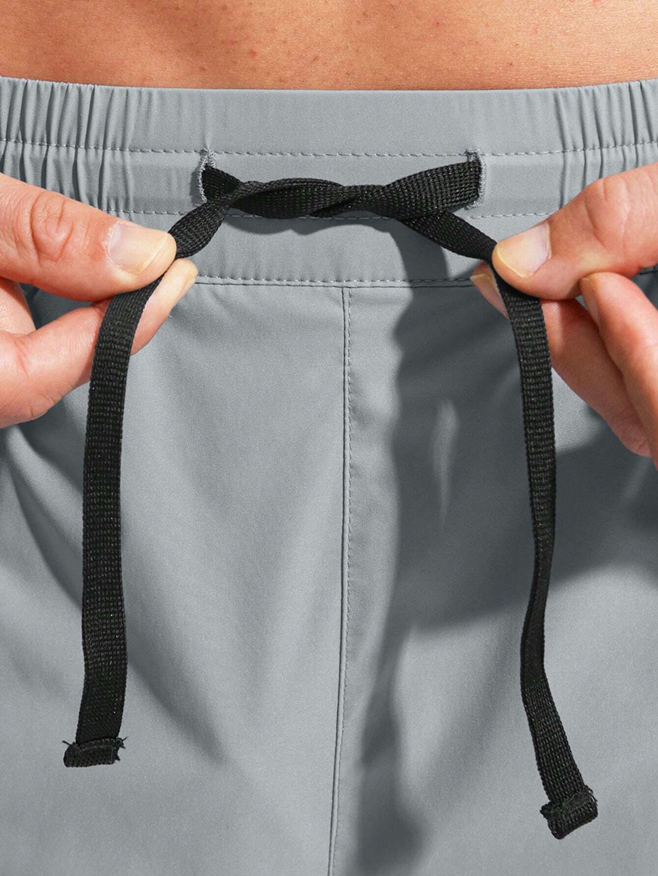 Drawstring Waist Split Swim Trunks-Waves And Trunks