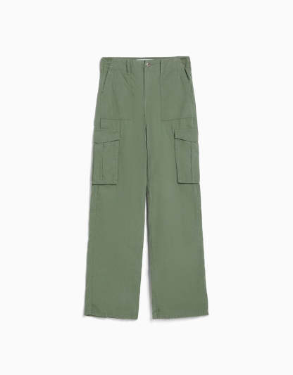 Adjustable Straight Leg Cargo Pants-Waves And Trunks