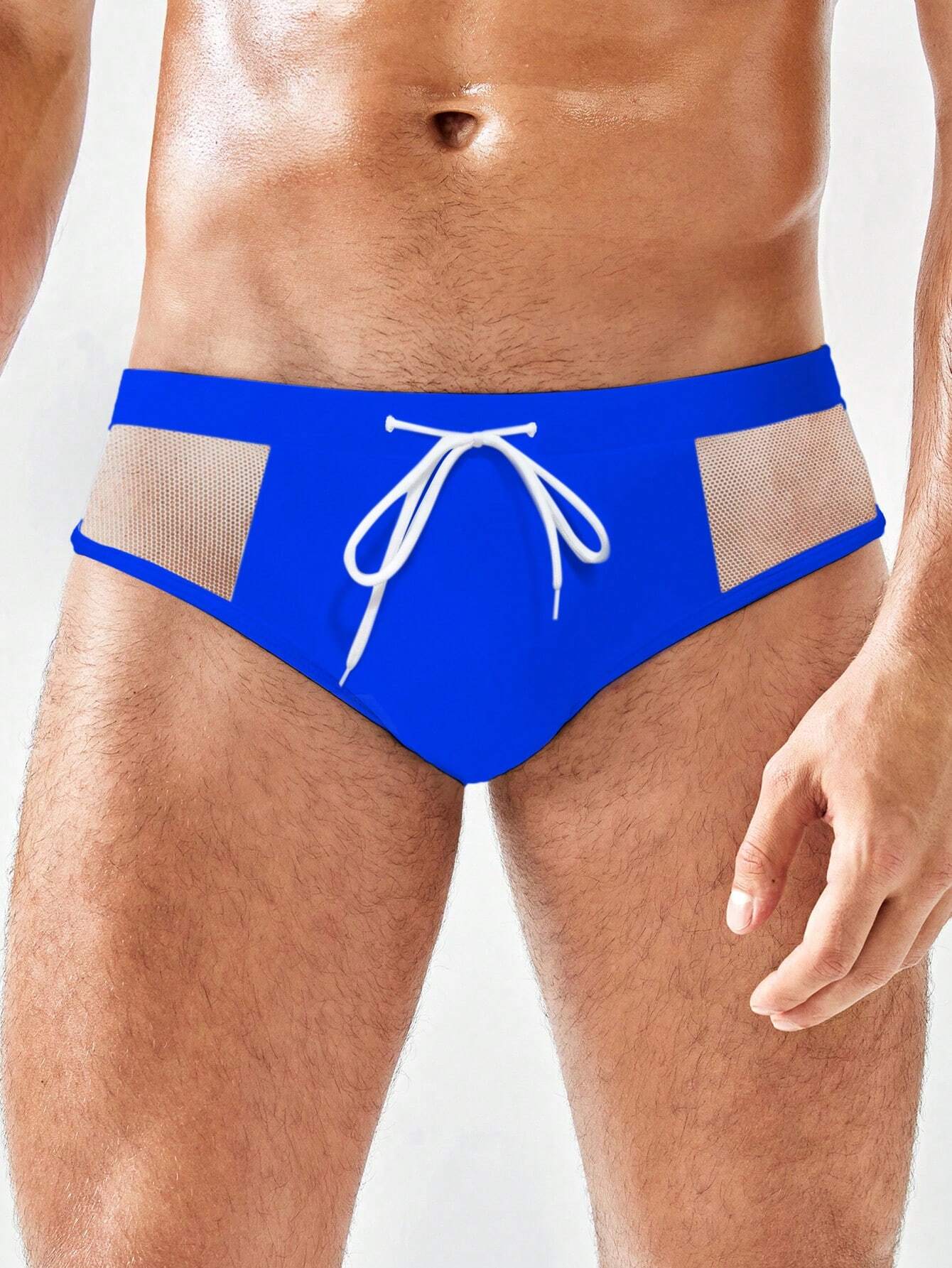 Insert Drawstring Waist Swim Brief-Waves And Trunks