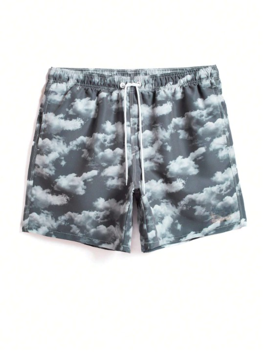 Cloud Print Swim Shorts-Waves And Trunks